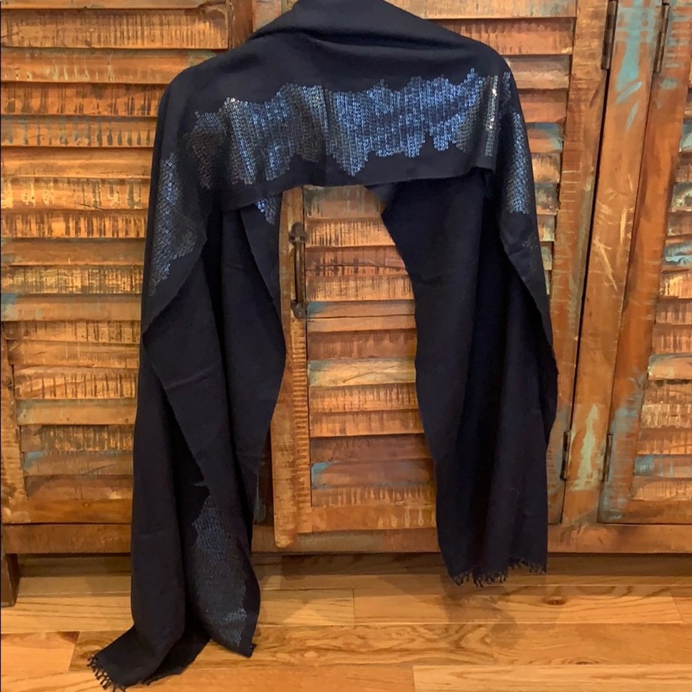 Beautiful Bajra Navy Scarf/Wrap with Sequins